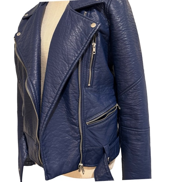 William Rast Jackets & Blazers - William Rast Blue Vegan Leather Jacket